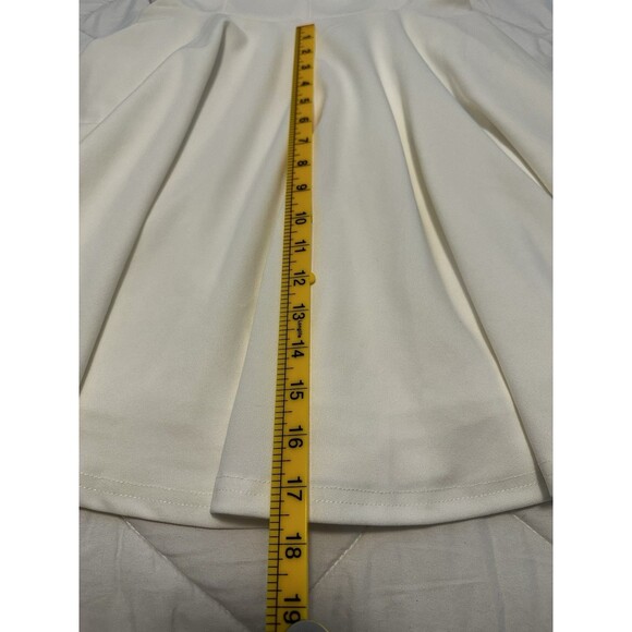 NWT Lulus Bon Appetit Ivory White Skater Dress Size Medium, Ponte Knit - Picture 7 of 11